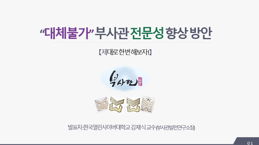 “대체불가”부사관 전문성 향상 방안 (김채식 교수)